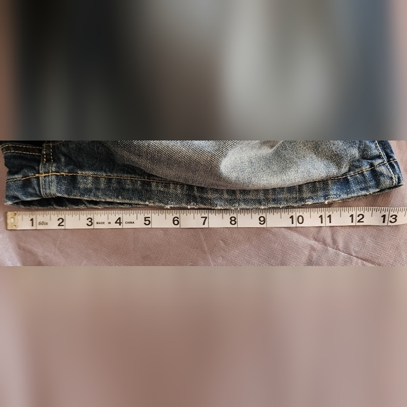 Zara Overalls TRF Blue Denim Womens Shorts Size L With Zipper On The Side - Picture 15 of 16